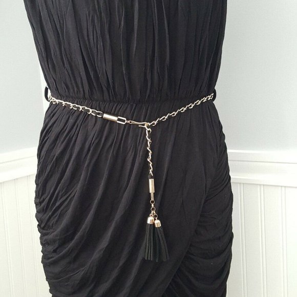 H&M ruched black dress sz M - Picture 5 of 5